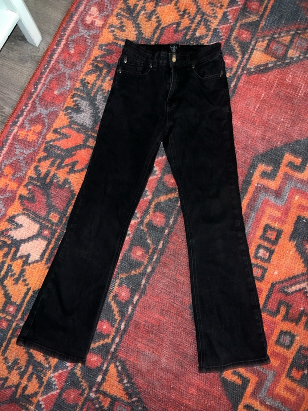 Papaya Black Waistband Straight Jeans